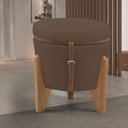 Ver imagem 1 de Puff Flex Veludo Base Tampo Imbuia