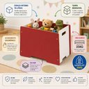 Ver imagem 4 de Caixa Organizadora Infantil Bau 70 Litros MDF Vermelho com Tampa Porta Brinquedos Quarto Crianca