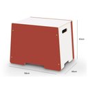 Ver imagem 5 de Caixa Organizadora Infantil Bau 70 Litros MDF Vermelho com Tampa Porta Brinquedos Quarto Crianca