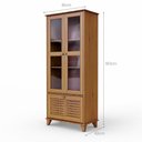 Ver imagem 6 de Cristaleira Lux 3 Portas 2 Prateleiras Madeira Maciça Café Móveis Retrô