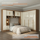 Ver imagem 6 de Guarda Roupa Casal Modulado 4 Peças 12 Portas 5 Gavetas com Cabeceira 100% MDF Smart Cinamomo/Off Wh