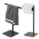 Ver imagem 1 de Porta Papel Higiênico de Chão Preto e Toalha Lavabo Nice