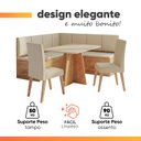 Ver imagem 3 de Conjunto Sala de Jantar Canto Alemão com Mesa Moove e 2 Cadeiras Linho Creme Viero