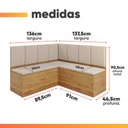 Ver imagem 5 de Conjunto Sala de Jantar Canto Alemão com Mesa Moove e 2 Cadeiras Linho Creme Viero