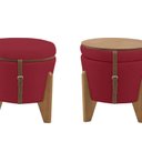 Ver imagem 3 de Puff Flex Veludo Base Tampo Imbuia