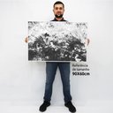 Ver imagem 2 de Quadro Decorativo em Canvas Abstrato Preto e Branco TaColado Moldura Flutuante 4,5cm Branca 90 x 60c