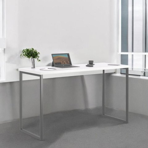 Mesa Home Office Escrivaninha Shine 1,36 Branco