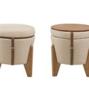 Ver imagem 3 de Puff Flex Linho Base Tampo Imbuia Linho