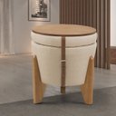 Ver imagem 2 de Puff Flex Linho Base Tampo Imbuia Linho