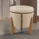 Ver imagem 1 de Puff Flex Linho Base Tampo Imbuia Linho