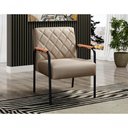 Ver imagem 2 de Poltrona Ludmilla Ergonômica em Linho com Costura Matelassê Marrom 150 Bella Decor