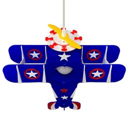 Pendente Avião Infantil em Acrílico Azul – Iluminação Led, Bivolt, Soquete E27 - 2