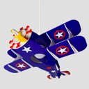 Ver imagem 3 de Pendente Avião Infantil em Acrílico Azul – Iluminação Led, Bivolt, Soquete E27