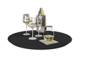 Ver imagem 1 de Prato Giratório de mesa diâmetro 60 cm Bandeja para Servir mdf com vidro fixo Decorativo - Preto
