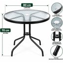 Ver imagem 2 de Mesa Redonda de Metal com Vidro 80cm Preto