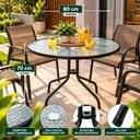 Ver imagem 3 de Mesa Redonda de Metal com Vidro 80cm Preto