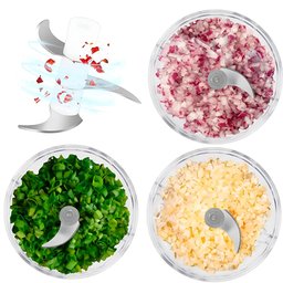 Mini Triturador Processador 250ml Branco Usb Recarregável com Lâminas Afiadas para Alimentos - 5