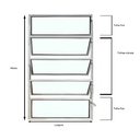 Ver imagem 3 de Vitrô Alumínio Branco Basculante 5v Classic -100x40cm