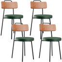 Ver imagem 1 de Kit 04 Cadeiras Decorativas Estofada Sala Jantar Barcelona L02 Couríssimo Camel Facto Verde - Lyam L