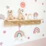 Cabideiro Prateleira de Madeira Infantil Montessori com Ganchos - Bento 80 Cm - 1
