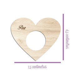 Porta Guardanapo Coração Desejos Kit 4 Peças 7,5cmx6,5cm - Cria Arte Laser Branco - 2