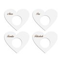 Ver imagem 1 de Porta Guardanapo Coração Desejos Kit 4 Peças 7,5cmx6,5cm - Cria Arte Laser Branco