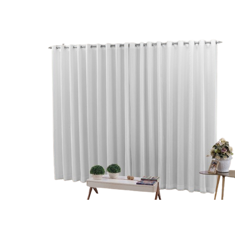 Cortina 5,00x2,60 Sala Quarto Cozinha Voil Forro Blackout:gelo