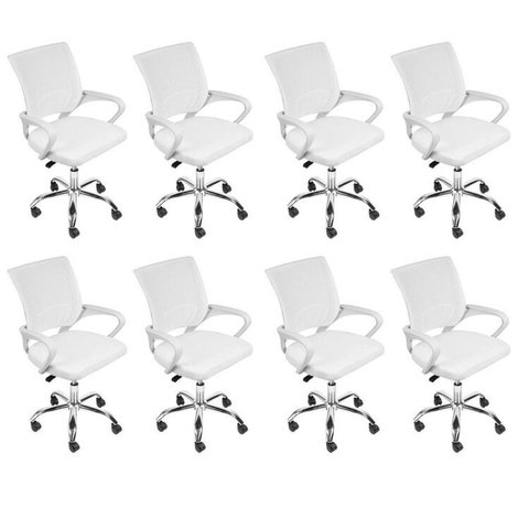 Kit 8 Cadeiras Escritório Diretor Tela Mesh Tok 3310