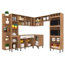 Ver imagem 2 de Cozinha Modulada 8 Peças Dafne Carvalho/ Off White - Móveis Arapongas Carvalho Americano/off