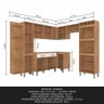 Cozinha Modulada 8 Peças Dafne Carvalho/ Off White - Móveis Arapongas Carvalho Americano/off - 3