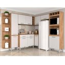 Ver imagem 1 de Cozinha Modulada 8 Peças Dafne Carvalho/ Off White - Móveis Arapongas Carvalho Americano/off