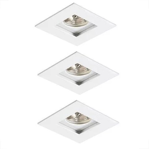 Kit 3 Spot Branco de Embutir Direcionavel Recuado Par 20 Corredor Ac873