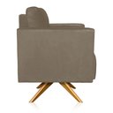Ver imagem 5 de Poltrona Sala Decorativa Kit 2 Livia Giratória Madeira Suede Marrom Rato M11 - D’Rossi