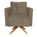 Ver imagem 4 de Poltrona Sala Decorativa Kit 2 Livia Giratória Madeira Suede Marrom Rato M11 - D’Rossi