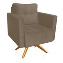 Ver imagem 6 de Poltrona Sala Decorativa Kit 2 Livia Giratória Madeira Suede Marrom Rato M11 - D’Rossi