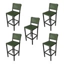 Ver imagem 1 de Kit 5 Banquetas França Aluminio com Corda Naútica Verde Musgo