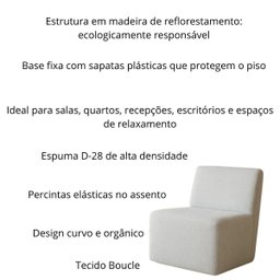 Poltrona Orgânica Milena Bouclê Bege Sala de Estar Recepção Escritório - 3