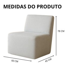 Poltrona Orgânica Milena Bouclê Bege Sala de Estar Recepção Escritório - 6