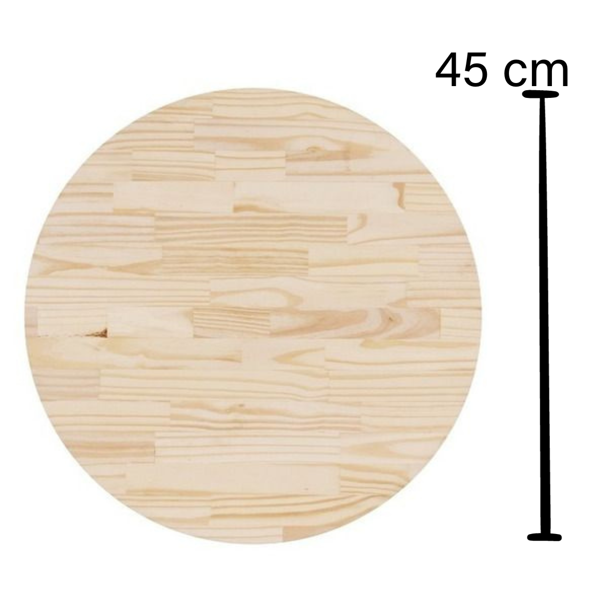 Tábua Placa Pinus Redonda Decoração - Tamanho 45x45 Cm - 3
