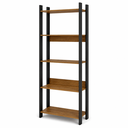 Ver imagem 7 de Kit 3 Estantes para Livros 2 Portas 15 Prateleiras Estilo Industrial Lâmina Mel/Preto - BRV Móveis