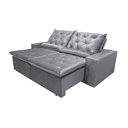 Ver imagem 3 de Sofá Retrátil Design 150m Estrutura Reforçada Suede Deluxe e Reclinável 2 Módulos Milão Cinza Claro