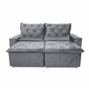 Ver imagem 2 de Sofá Retrátil Design 150m Estrutura Reforçada Suede Deluxe e Reclinável 2 Módulos Milão Cinza Claro