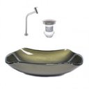 Ver imagem 1 de Cuba de Vidro Abaulada 45cm com Válvula e Torneira