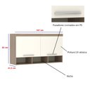 Ver imagem 3 de Guarda Roupa Maleiro Aéreo Casal Queen 1,58 m Ponte - Módulo Dormitório Master - Guarda Roupas Modul