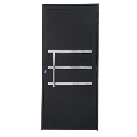 Porta Lambril com Puxador e Friso Alumínio Preto Linha Veneza:Esquerda/ 210 x 90