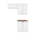 Ver imagem 2 de Lavanderia Modulada 03 Peças 100% MDF com Aéreo Basculante e Tampo HP/Nature Americana Branco