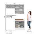 Ver imagem 3 de Lavanderia Modulada 03 Peças 100% MDF com Aéreo Basculante e Tampo HP/Nature Americana Branco