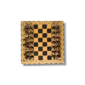 Jogo Xadrez Tabuleiro e Peças em Mdf Formato Caixa