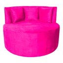 Ver imagem 1 de Sofá Puff Chaise Estofada Redondo Barcelona Almofadas Suede Rosa Pink Eli Móveis e Decoração