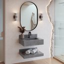 Ver imagem 2 de Bancada em Porcelanato para Banheiro Completa Alto Padrão 60cm X 15cm com Cuba Esculpida Lisboa